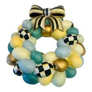 Mackenzie Childs Bird’s Nest Egg Easter Spring Wreath Hand Painted - Retired